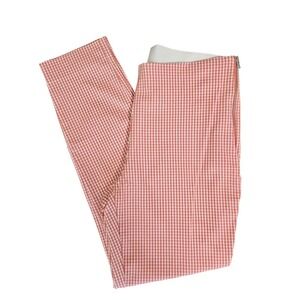 A New Day Coral White Gingham Slim Ankle‎ Pants Size 8 Stretch Officewear